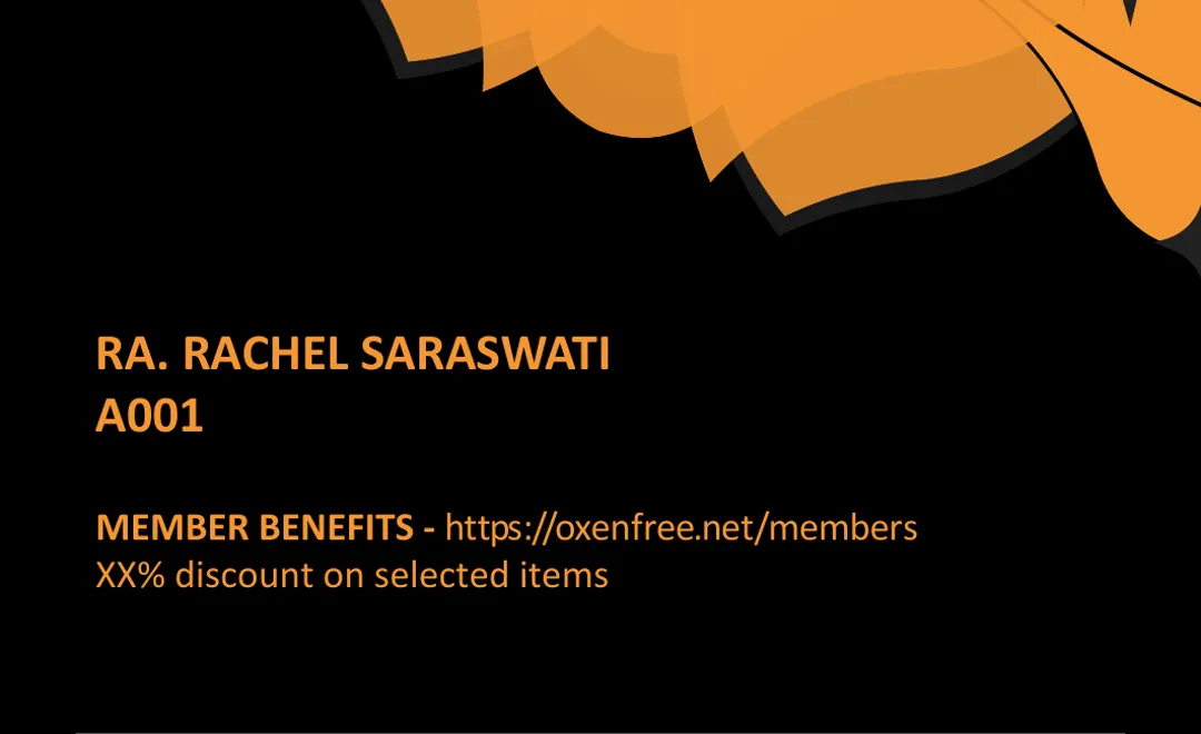 Membership card - back